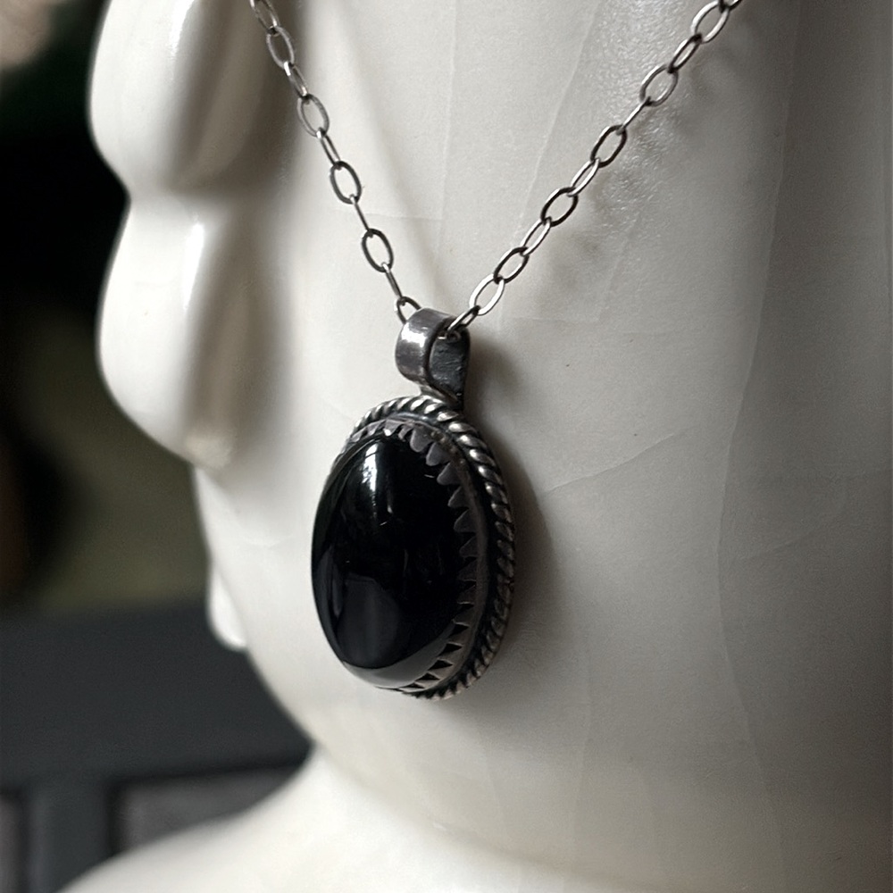 VTG Navajo Black Onyx Pendant
